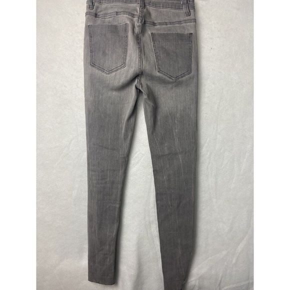 Queen Hearts Women denim Jeans Black Gray wash distressed Size Small - Picture 3 of 11
